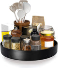 Metal Lazy Susan Organizer, 10 Inch Anti-Rust Turntable for Cabinet, Kitchen, Dining Table, Bathroom – Rotating Spice Rack, Spinner Storage, Round Carousel Organizer for Countertop Black