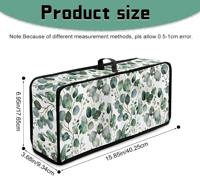 ZDCUSTOM Slim Toaster Dust Cover 2 Slice, Long Slot Toaster Oven Bread Maker Machine Stain Resistant Kitchen Small Appliance Cover Green Sage Leaf