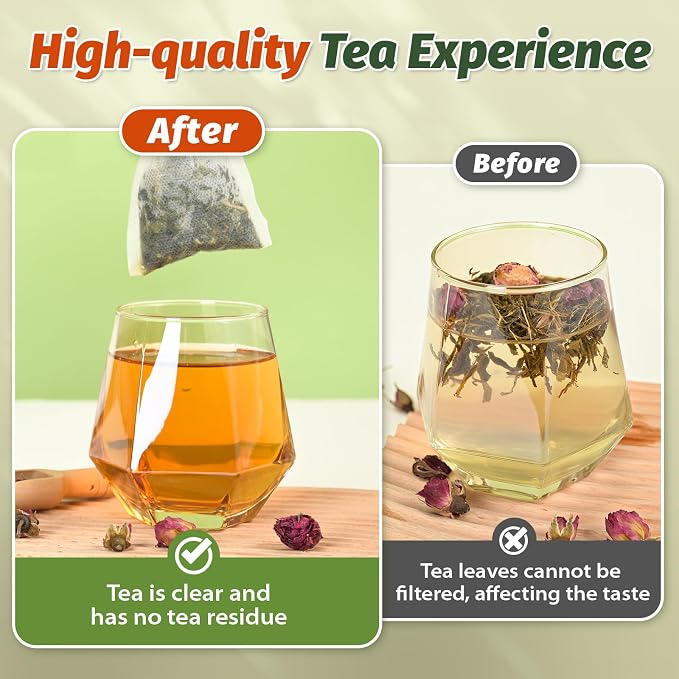 Empty Tea Bags for Loose Leaf Tea, 100Pcs Disposable Tea Infuser Sachets | Fillable Tea Filter Bags with Cotton Drawstring(3.54"X 2.75"), Widely Used for Stewing or Brewing Tea, Coffee, Herb, Spice