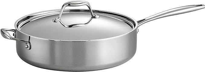 Tramontina Signature Tri-Ply Clad Stainless Steel 6-Quart Saute Pan | Induction-Ready Cooking Pan, Dishwasher-Safe, NSF-Certified, Made in Brazil