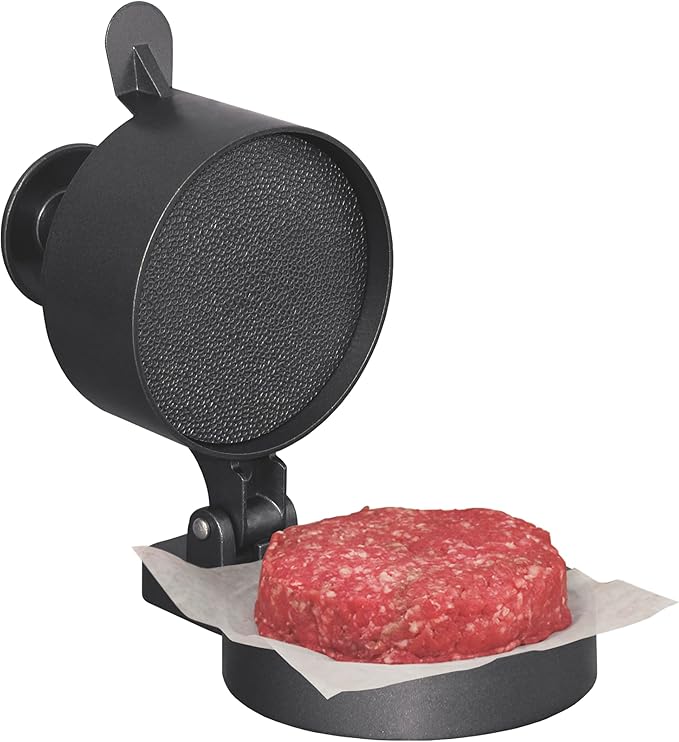 Weston Single Burger Press For 4 1/2" Diameter Patties, 1/4 lbs to 3/4 lbs | Hamburger, Crab Cakes, Sausage Patties | Spring Ejector For Easy Removal | Non-Stick Heavy-Duty Cast Aluminum | 07-0310-W