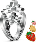 Strawberry Cookie Cutter Fruit Vegetbale Biscuit Cutters for Valentines Day Birthday Summer Christmas New Year Party DIY Baking Mold, Pack of 5