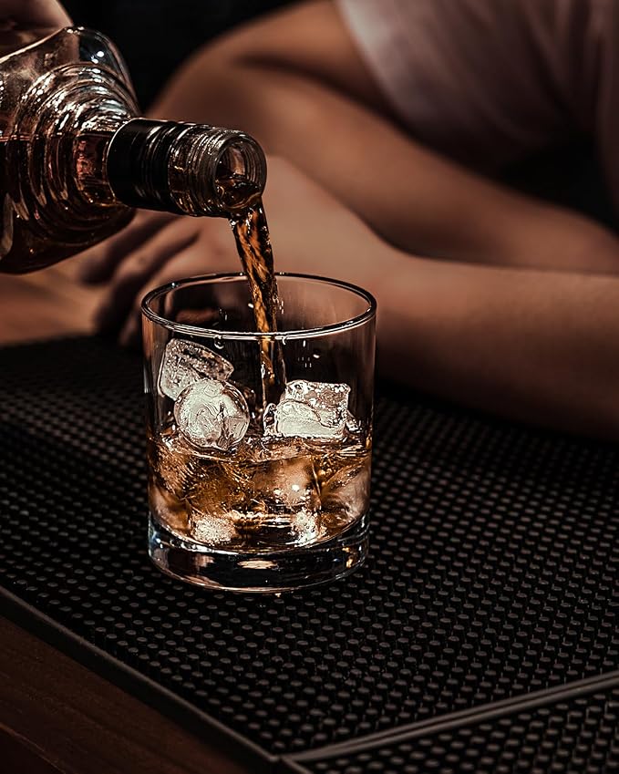 LUXU Whiskey Glasses,11 OZ Short Glass Tumbler,Lowball Glasses Set of 6 | Heavy Base Old Fashioned Rocks Glass for Scotch or Bourbon,Dishwasher Safe Glassware