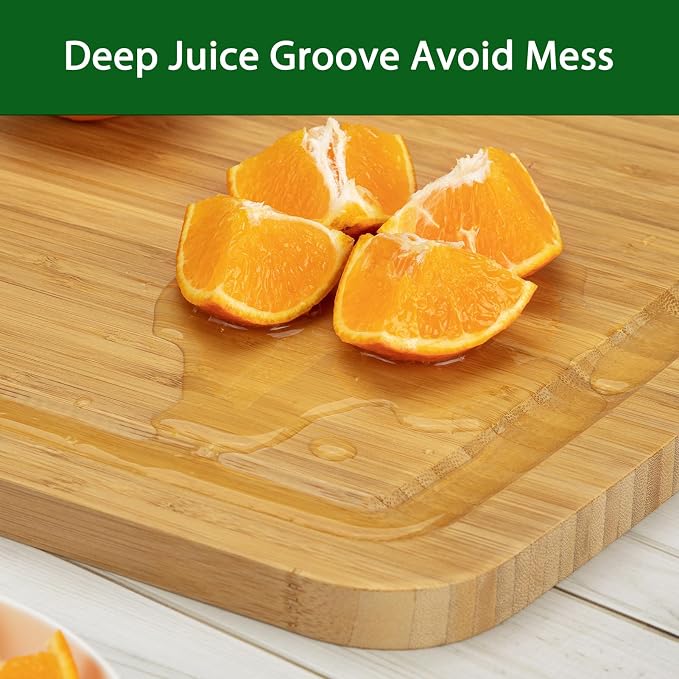 GarveeHome 30 x 20 Extra Large Cutting Board, Bamboo Stove Top Cover, Over the Sink Cutting Board with Juice Groove, Heavy Duty Charcuterie Board for Kitchen