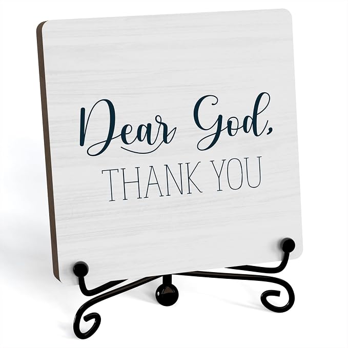 Modern Farmhouse Decor, Home Decor For Living Room, Boho Chic Aesthetic Shelf Decorations, Christian Dear God Sign, Farm House Entryway Tv Stand Fireplace Coffee Table Decoration (08)