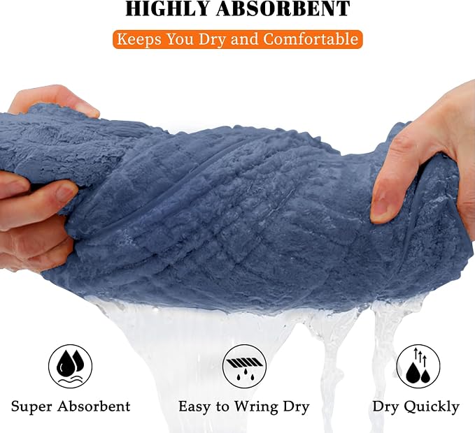 4 Pack Bath Towels Set 35 x 70in Extra Large, Ultra Soft Microfiber | Luxury Thick High Absorbent and Quick Dry Bath Sheet for Bathroom, Beach, Yoga, Sport,SPA, Fitness, Electric Blue
