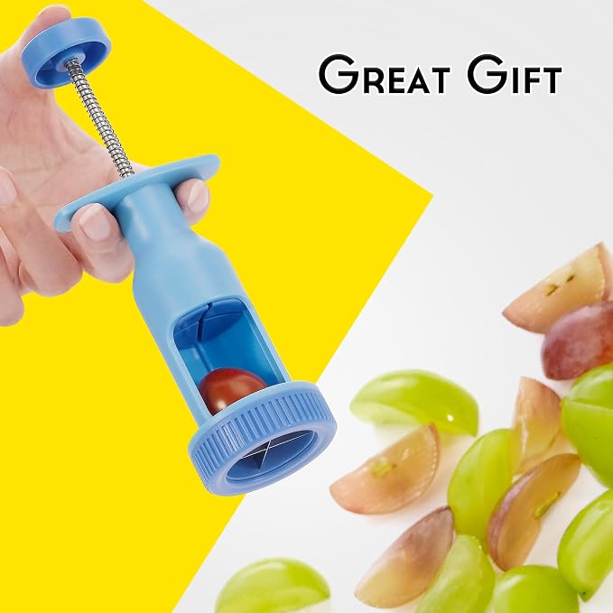 VALLEYHIKE Grape Cutter, Removable Blade for Easy Cleaning, Dishwasher Safe | Easiest to Use&Clean, Toddler Kid Mom, Cherry Tomato Fruit Berries Olive Snack Salad Meal Prep, Mess-Free, Save Time&Space