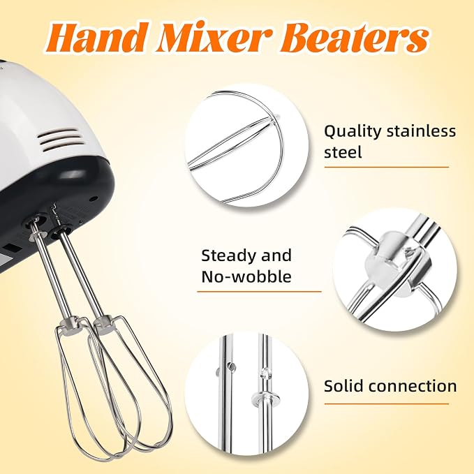 Hand Mixer Beaters for Kitchenaid, W10490648 Beaters Attachments Compatible with KitchenAid Hand Mixer KHM2B AP5644233 PS4082859
