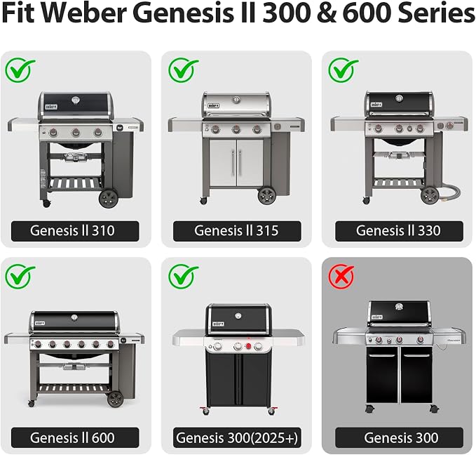 Utheer 7599 Ceramic Griddle Insert for Genesis II 300 600 Series | Adds flat top cooking space for grilling burgers, breakfast and BBQ meals with durable insert construction