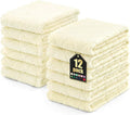 Homaxy 12 Pack Super Soft Absorbent Dish Towels, 10" x 20", Cream Yellow | Coral Velvet, Nonstick Oil Fast Drying Microfiber Cleaning Cloth, No Lint Dishcloths for washing and drying