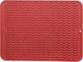 MicoYang Silicone Dish Drying Mat — Quick-Dry Ridges Counter & Sink Pad, Heat-Resistant Trivet to 450°F, Non-Slip & Dishwasher Safe, Roll-Up Storage, 18 Colors & 9 Sizes (Red, 16"×12")
