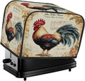 2 Slice Toaster Cover Rooster Animal Vintage Toaster Covers Two Slice Wide Slot Waterproof and Dustproof Covers for Wide Slot Toasters and Small Appliances Kitchen Decor Gifts