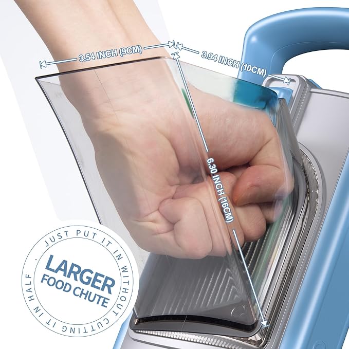 All-in-1 Safe Mandoline Slicer for Kitchen, Food Chopper with Container | 0.1-8mm Thickness Vegetable Chopper, Safe Mandoline Slicer, Potato French Fry Cutter Tomato Apple Slicer Onion (Blue)