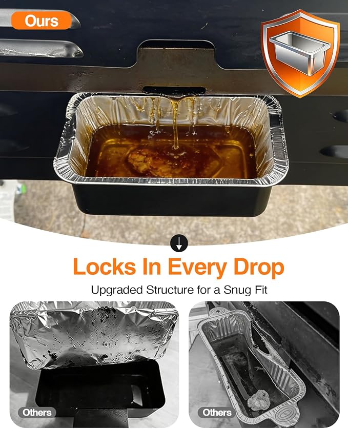 50Pack 5017 Grease Cup Liners for Blackstone Griddle, Disposable Aluminum Foil Drip Pan for Blackstone Accessories 17 22 28 36 Inch, Grease Catcher Grease Tray for Blackstone Rear Grease Trap