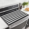 Black and White Striped Stove Top Covers for Electric Stove Geometric Stripe Simple Classic Glass Top Gas Stove Pad Heat Resistant Range Cooktop Mat for Kitchen 28"x20"