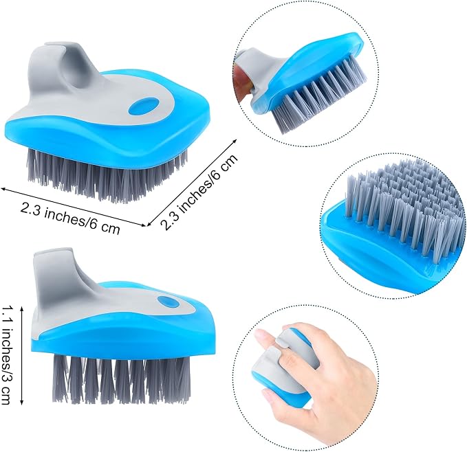 Aodaer 4 Pieces Vegetable Brush Potato Scrubber Brush Silicone Hard and Soft Side Fruit Cleaning Tools for Delicate or Tough-Skinned Vegetables