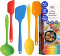 GIR 5-Piece Silicone Kitchen Utensils Set, Non-Toxic Cooking Utensils for Cooking and Baking, Heat Resistant, Food Grade, Dishwasher Safe Rubber Spatula, Ladle, Spoon - Rainbow