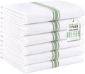 Homaxy 100% Ring Spun Cotton Kitchen Towels 6 Pack, Grass Green Stripe | 15 x 25 Inch, Highly Absorbent Dish Towels for Kitchen Drying, Reusable Cleaning Cloths, Soft Tea Towels with Hanging Loop