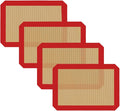 Small Silicone Baking Mats, Set of 4,11-4/5x8-1/4 Inch Quarter Sheet Size, Non Stick, BPA Free, 1/4 Baking Sheet Pan Liner for Cookies, Macaron, Bread, Pastry, Toaster (Red)