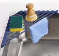 Tomorotec Roll Up Dish Drying Rack with Silicone Coating, Dark Blue | 304 Stainless Steel with BPA-Free Silicone, Triangle Design Maximizes Sink Corner Space, Fits Compact Kitchens And RVs
