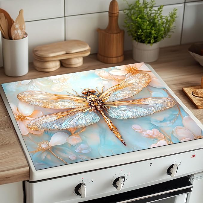 HOMETITUTE Dragonfly Stove Top Cover 28x20 Diatomite Heat Resistant Mat