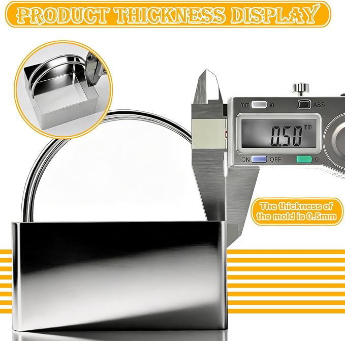 4 Pieces Square Cookie Cutters, Stainless Steel Biscuit Cutter with Handle | 2 inch, 2.25 inch, 2.75 inch, 3.15 inch, Comfortable Grip, Professional Baking Dough Cutter Tools for Biscuits, Thick Dough