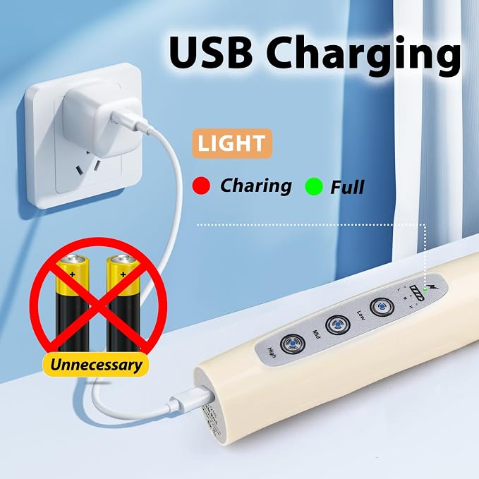 Milk Frother Wand Rechargeable Handheld Electric Whisk 3 Speed Adjustable | Coffee Frother Wand with 3 Stainless Whisks Electric Foam Maker Drink Mixer Blender for Latte Cappuccino Matcha Egg