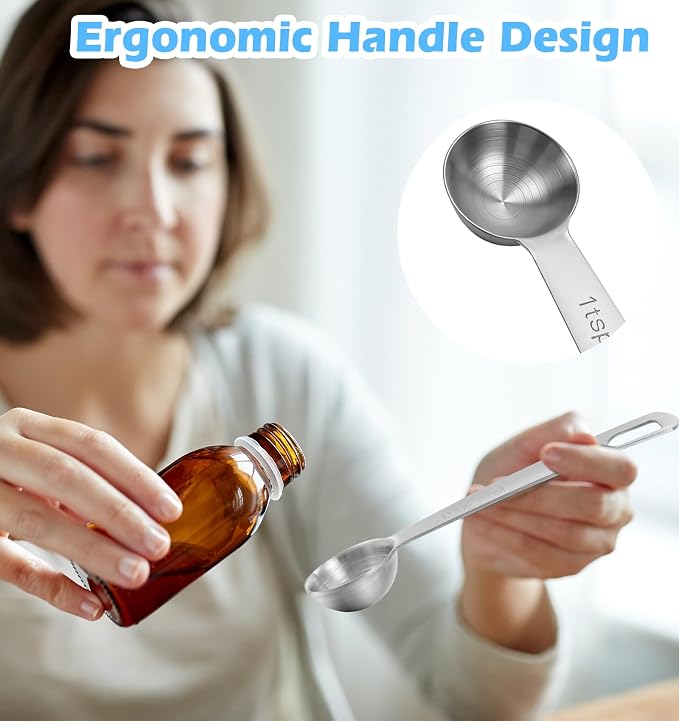 1 Teaspoon Measuring Spoons, 3Pcs Stainless Steel Kitchen Tools for Precise Cooking, Baking and Spices Measurement, 5ml
