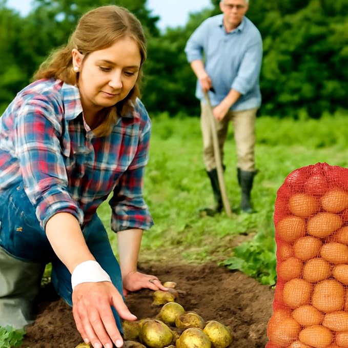 10 Pack Mesh Produce Bags - Mesh Onion Bags(11"×18") | 10LB Reusable Vegetable Storage Bags for Onion Potato Firewood Crawfish