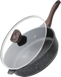 Kordisen Nonstick Deep Frying Pan with Lid, 12 Inch Large Skillet, 5 Qt Non Stick Saute Pan for Cooking, Healthy Induction Cookware, PFOA Free | Large Skillet, 5 Qt, Saute Pan, Healthy Coating, Induction, PFOA Free