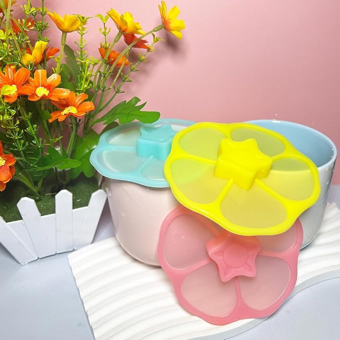 Extra-large Silicone Cup Lid (Set of 3), Multicolored Silicone Lids for Mugs, Cups, Flexible Mug Covers, Tea Pots, Hot Cup Lids for Coffee & Tea (Style G)