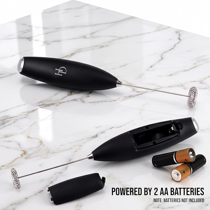 Milk Frother With Stand | Handheld Electric Wand for Frothing & Mixing | Hand Blender, Coffee Frother Handheld Drink Mixer for Lattes, Cappuccinos, Protein Powder, Matcha & More, Frother Wand