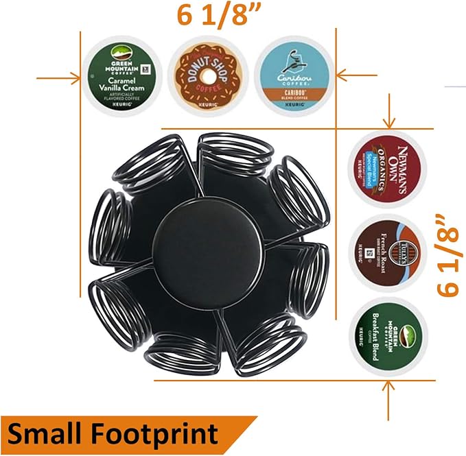 BLACKSMITH FAMILY Capacity of 32 Pods K Cup Holders,K Cup Holder, K Cups Holder,K Cup Carousel, Coffee Pods Holder Storage Organizer Stand,No Assembly Required,Black