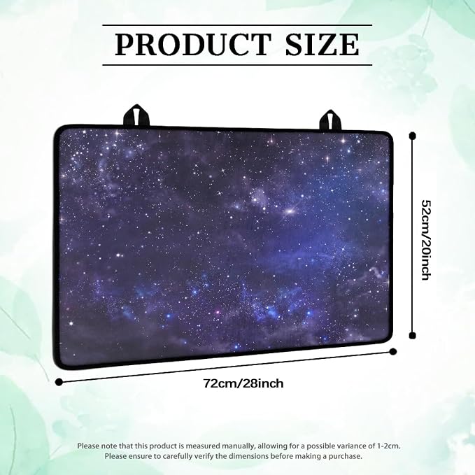 Navy Blue Galaxy Star Stove Top Covers for Electric Stove, Outer Space Nebula Glass Stovetop Cover with Lanyard Galaxy Universe Pattern Countertop Protector Mat for Kitchen 28 x 20 Inch