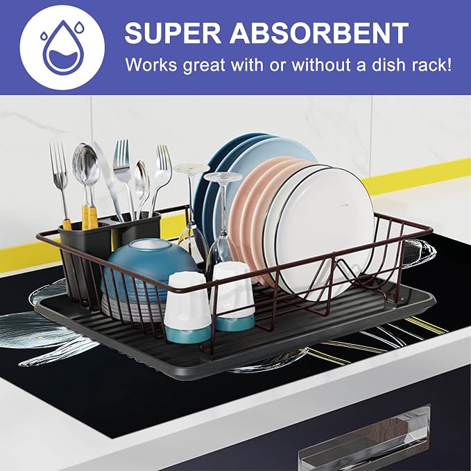 HOMETITUTE Elegant Glass Blossom Stove Top Cover 28x20 Diatomite Mat