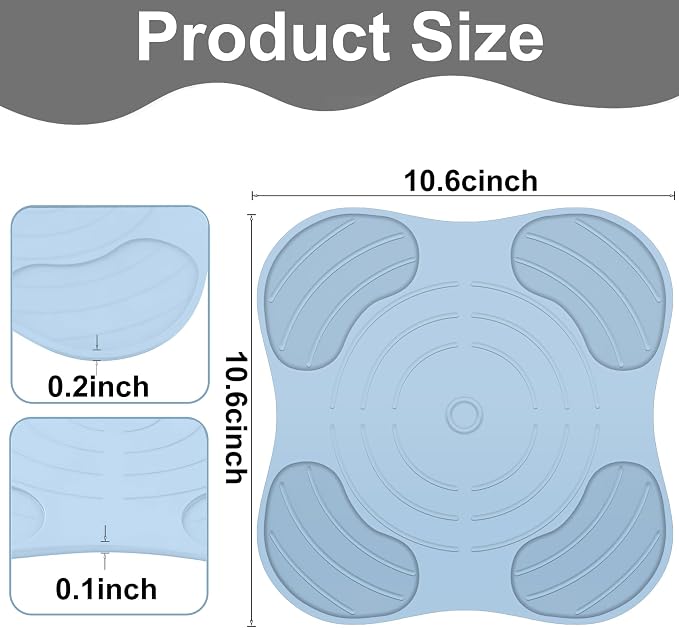 Jalopink Silicone Air Fryer Trivets for Ninja Crispi PowerPod,Heat-Resistant,Non-Slip,Protection for Countertop,Hot Pads for Ninja FN101GY FN101SG FN101ST (Blue-Gray,2PCS)