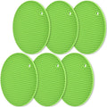 homEdge Silicone Trivets Mat, 6 Packs Multipurpose Non Slip Heat Resistant Pot Holder-Green