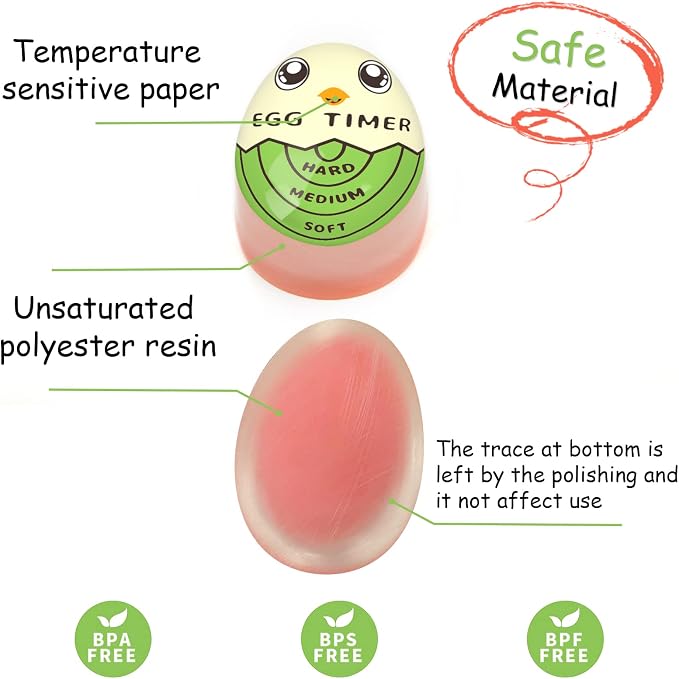 Lasubst Egg Timer for Boiling Eggs that Changes Color When Done, 2 Green