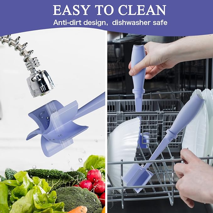 Meat Chopper Ground Beef Masher Tool for Hamburger | 5 Curve Blades Heat Resistant Meat Masher Tool, Turkey and More, Nylon Hamburger Chopper Utensil Non-scratch Utensils-Purple