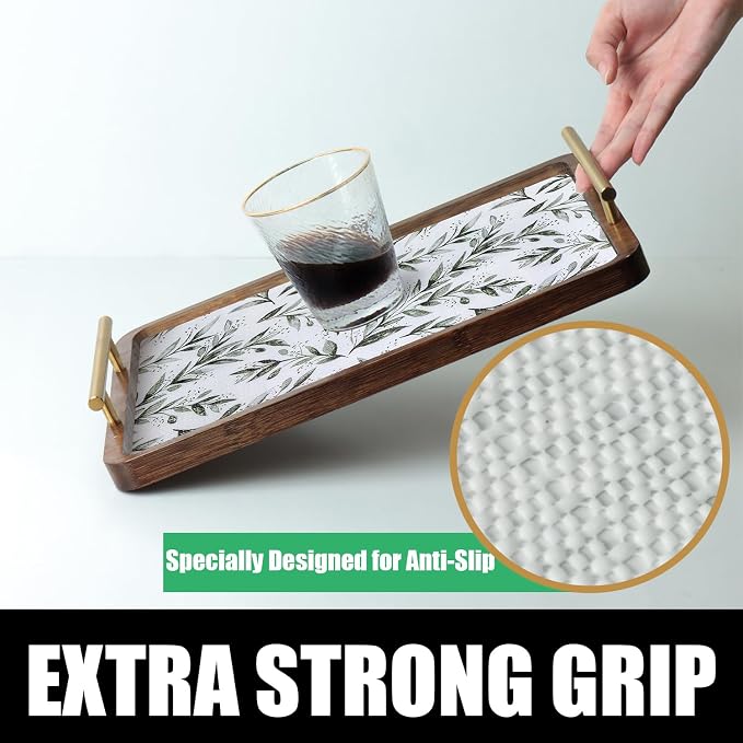 Shelf Liners Non Adhesive and Strong Non-Slip 16IN x 10FT | Shelf and Drawer Liners for Kitchen Cabinet Wire Fridge, Waterproof Shelf Drawer Liner,Easy to Clean,Green Leaf