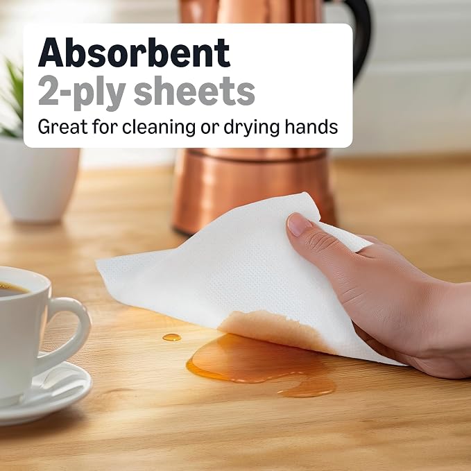 Amazon Basics 2-Ply White Centerpull Paper Towels | Bulk for Business | Compatible with Universal Dispensers | FSC Certified | 600 Towels per Roll (6 Rolls)(7.6 x 9 Sheet)(Previously AmazonCommercial)