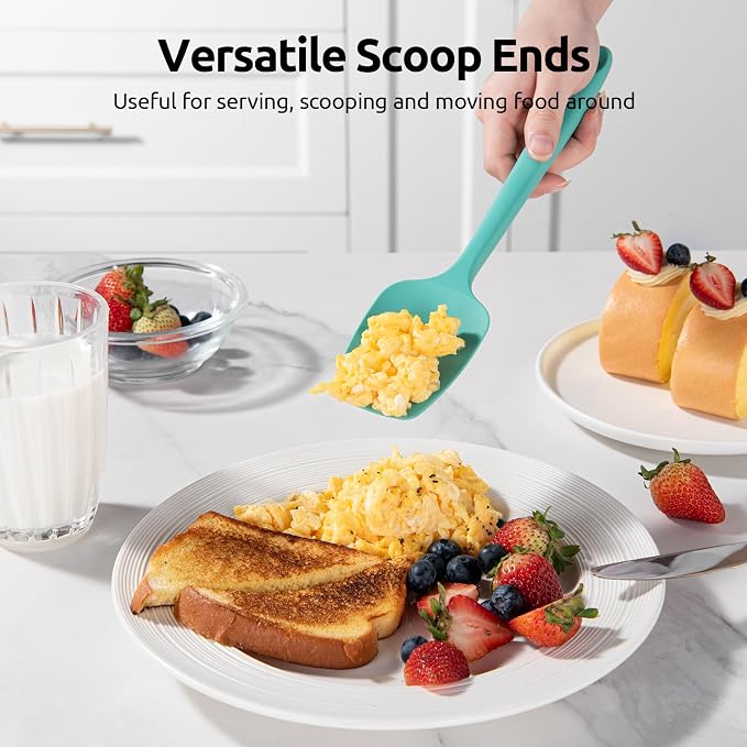 U-Taste Silicone Spatula Set 600°F High Heat Resistant, 4-Pcs, Multicolor | Food Grade Hot-Proof Seamless Rubber Scraper, Kitchen Flexible Silicon Cooking Utensil Set, Diswasher Safe Baking Supplies