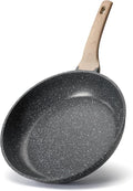 Roomena 12in Nonstick Frying Pan Skillet, Omelette Pan, Egg Frying Pan, Non Stick Granite Fry Pans with Heat-Resistant Handle, Requires Installation, PFOA Free Chef's Pan, Induction Compatible