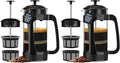 ESPRO Light P3 French Press Coffee Maker – Patented Double Micro-Filter for Grit-Free Brew, Heat Resistant thicker Borosilicate Glass Coffee press – (Black, 32 oz) (Pack of 2)