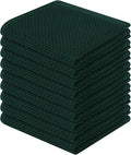 Homaxy 100% Cotton Waffle Weave Kitchen Dish Cloths, 9-Pack, Blackish Green | Ultra Soft Absorbent Dish Towels, Quick Drying Dish Rags with Hanging Loop, 12 x 12 Inches