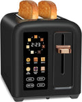 SEEDEEM Touchscreen Toaster 2 Slice, 7 Shade, Stainless, 1350W Dark Chocolate