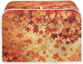 Fall Maple Leaves Print 2 Slice Bread Toaster Cover Bakeware Protector Kitchen Accessories Appliance Dust Cover for Thanksgiving, Kitchen Decor Toaster Oven Covers