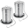 House Again 2 Pack Tea Strainers for Loose Tea, Extra Fine Mesh Tea Infuser, Updated Slim Threaded Lid & 304 Stainless Steel, Tea Ball Filter Bags Diffusers, Loose Leaf Tea Steeper for Brew Spices