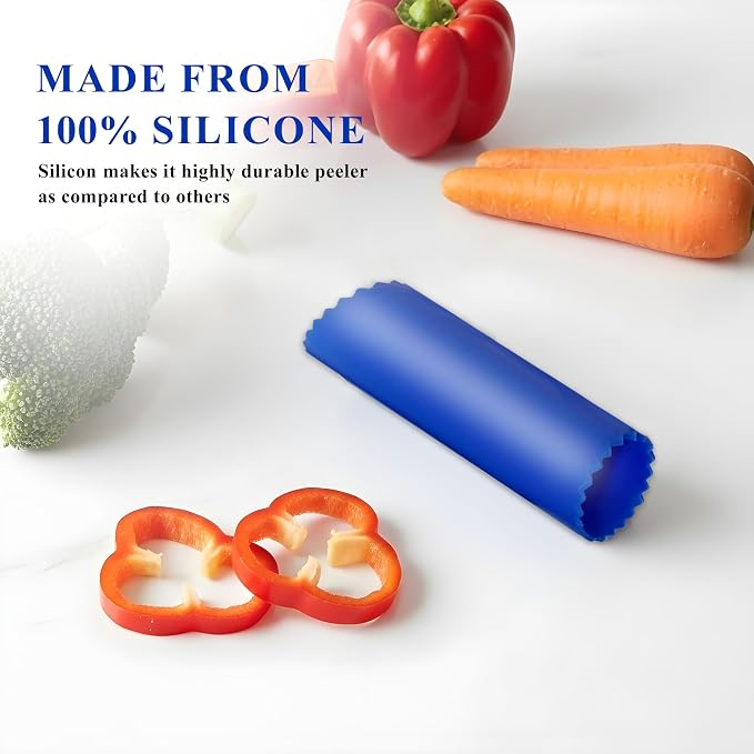 Silicone Garlic Peeler Tube, 2 Pack – BPA-Free, Odor-Free & Dishwasher Safe – Easy Garlic Skin Remover Roller – Black & Blue Kitchen Gadget for Fast, Effortless Cooking (black & blue)