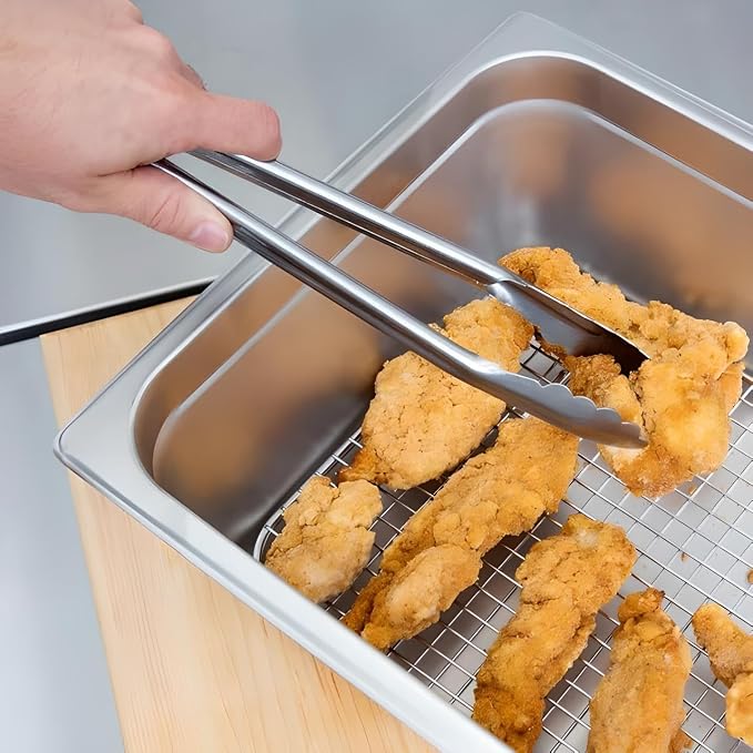 OCS Parts 3-Pack 10" x 18" Stainless Steel Pan Grates | Footed Cooling Pan Grate for for Full Size Steam Table Pans, Baking, and Hotel Pans